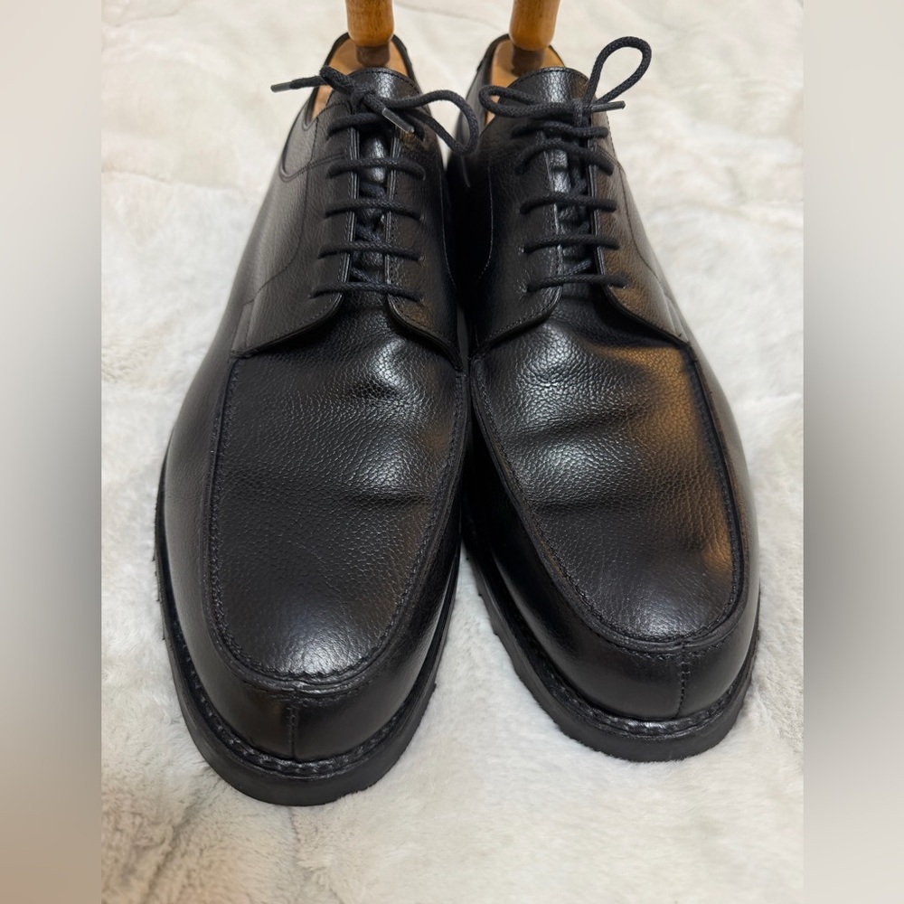 Like NEW! $1,820 John Lobb Barros Black Grained Leather Derby Oxfords 12 - Picture 3 of 11
